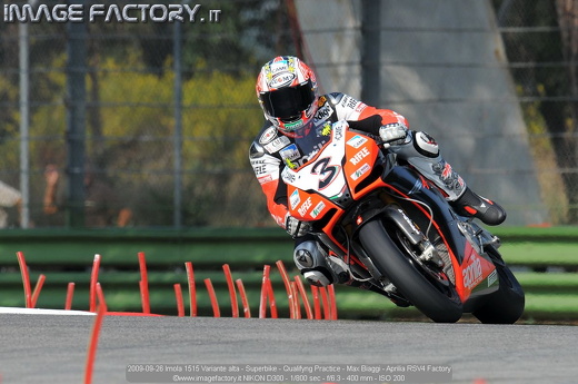 2009-09-26 Imola 1515 Variante alta - Superbike - Qualifyng Practice - Max Biaggi - Aprilia RSV4 Factory